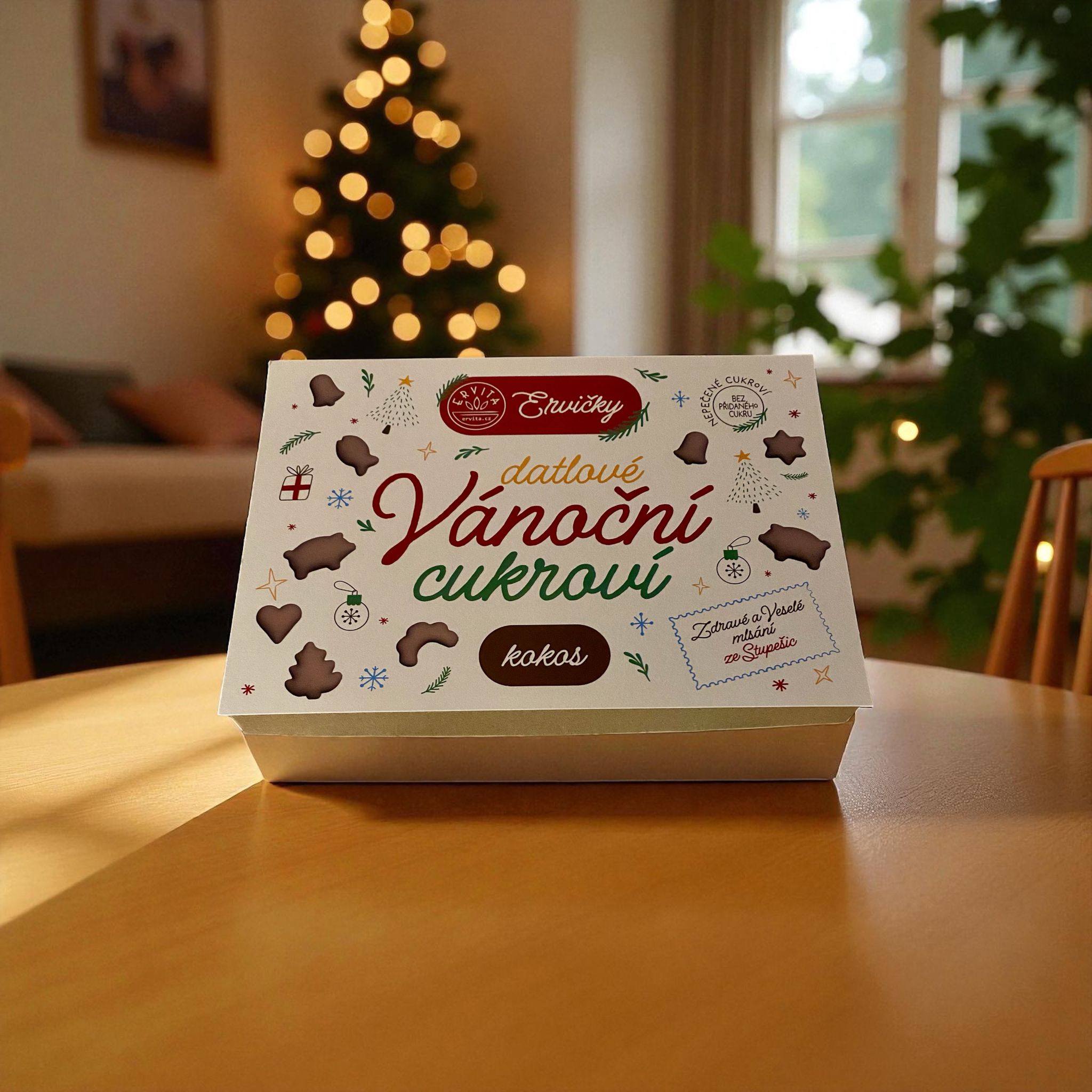 Vánoční cukroví z datlové pasty – jahoda